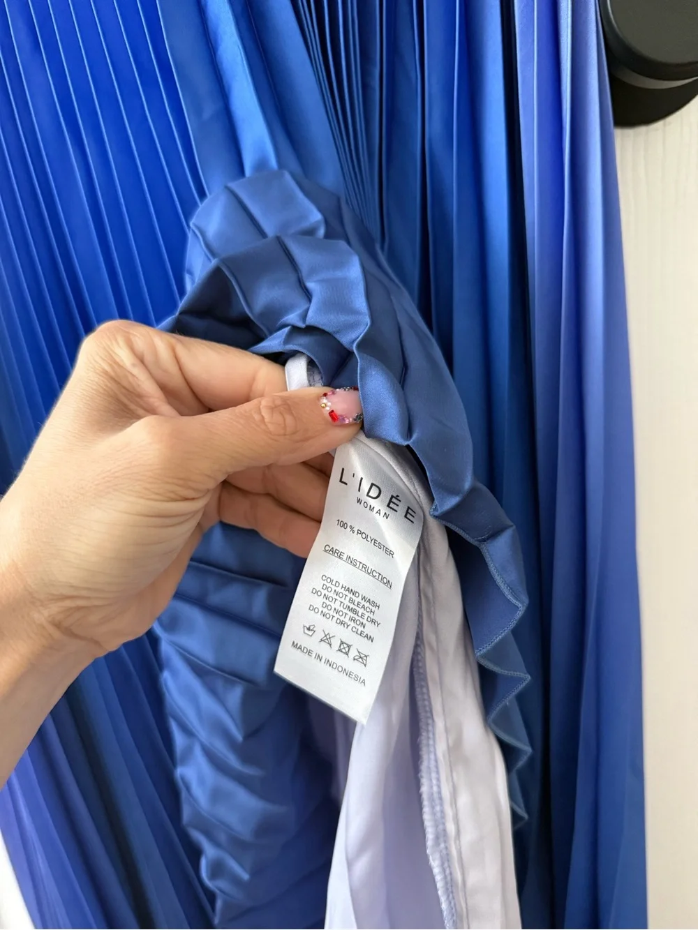 L’IDEE Bisous Strapless Pleated Gown Ombré Ocean Blue NEW with tags - Picture 7 of 10
